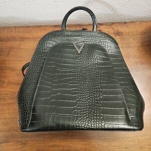 Borse In Pelle Green Leather Backpack Crocodile Style/Look